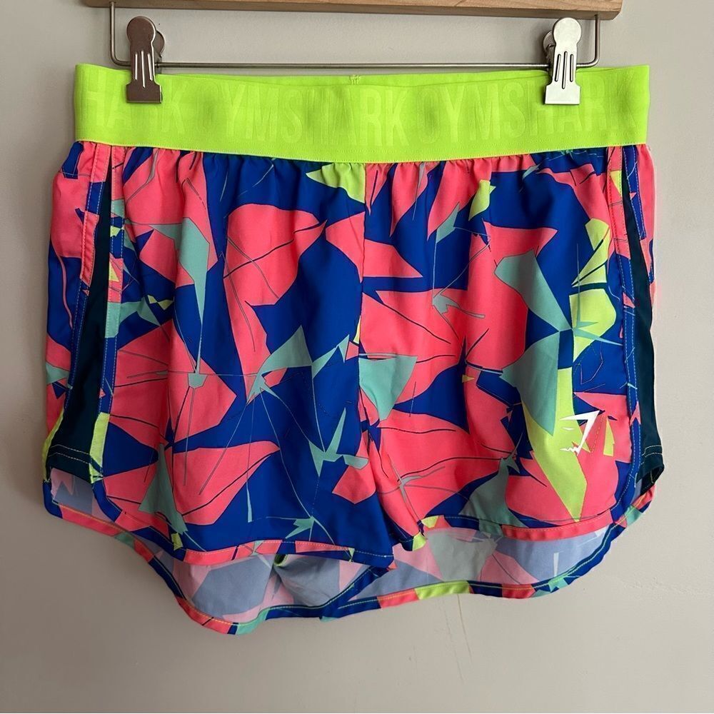 Gymshark bright and colorful lightweight shorts size large.